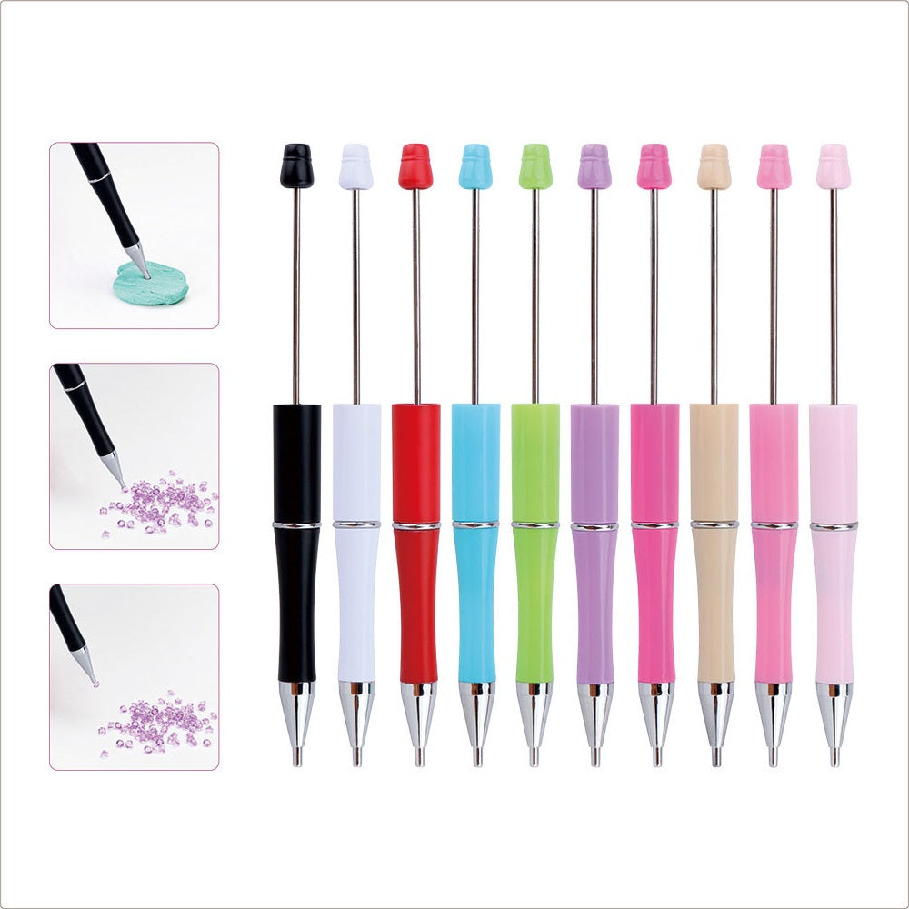 Beadable Rhinestone Dotting Pen Metal Tips Nail Art Tool 150mm