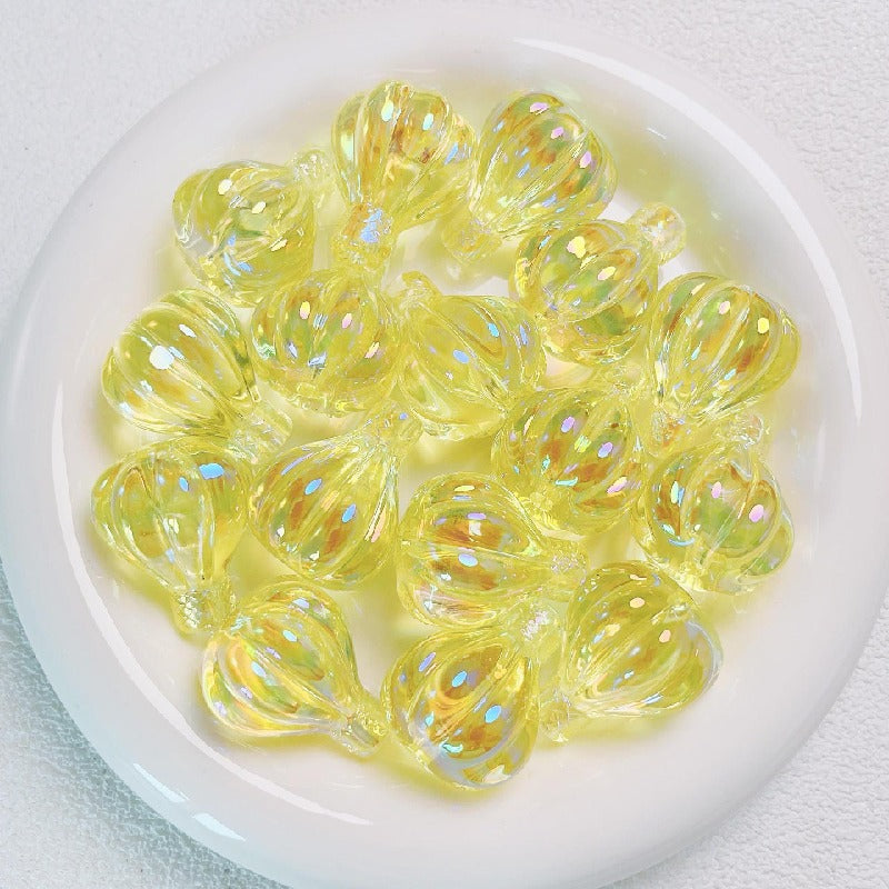 Transparent Hot Air Balloon Acrylic Beads 30x25mm Glossy Pastel 5pcs 5