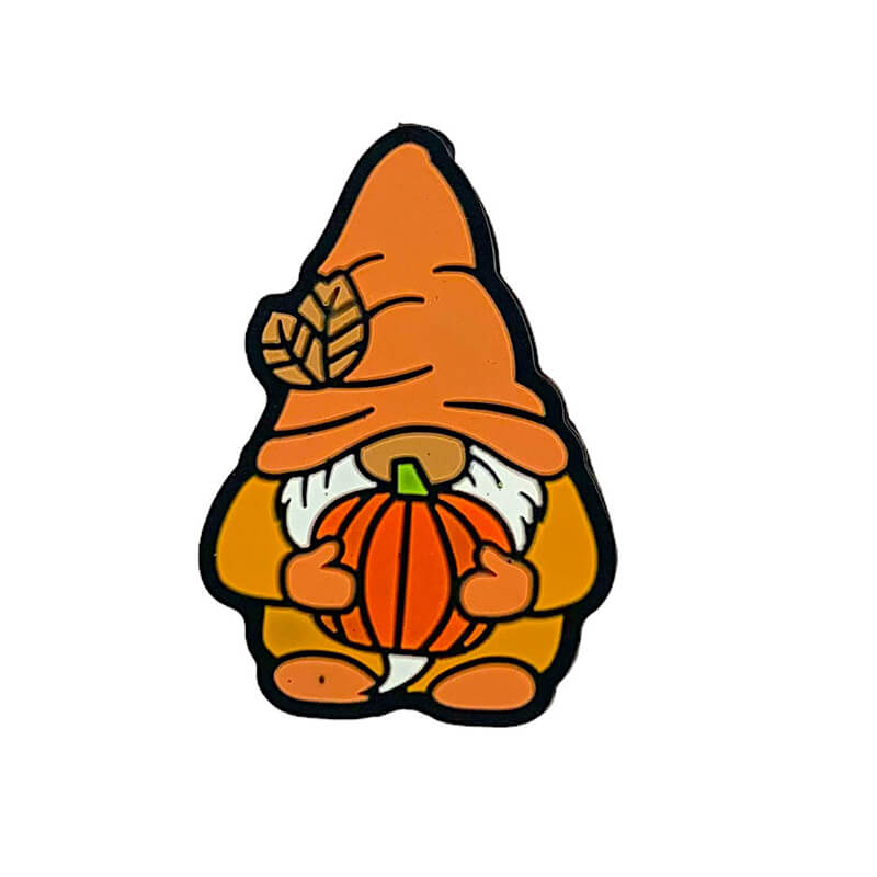 Silicone Focal Beads Pumpkin Gnome Holding Pumpkin 1 pcs