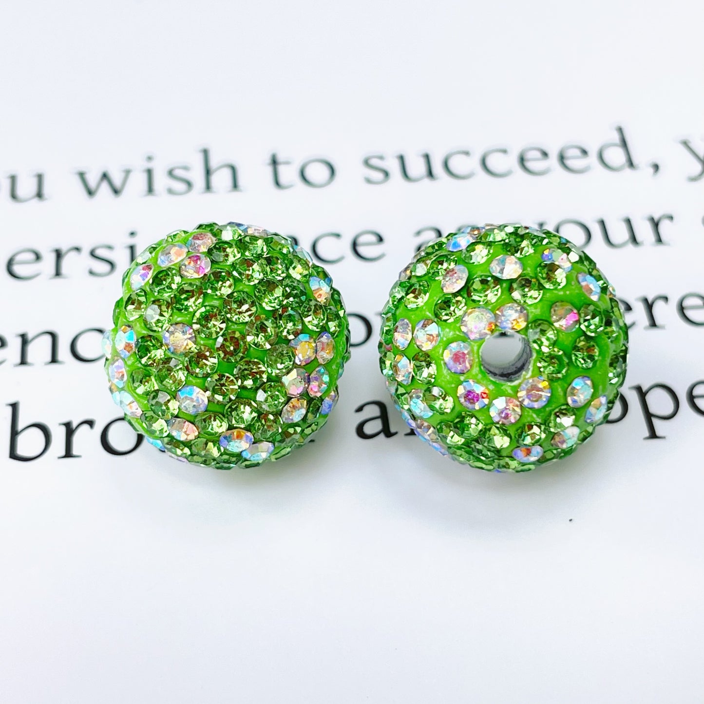 Colored Clay Ball Rhinestone Beads 16mm Glass Glaze 20pcs 18