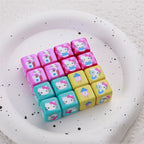 Candy Colored Hello Kitty Square Acrylic Beads 15mm Lively 10pcs