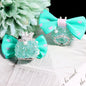 Fancy Heart Bow Acrylic Beads with Rhinestones 23mm 3pcs 9