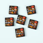 Silicone Focal Beads Anxiety Mouse I'm Fine Text Design 1 Piece
