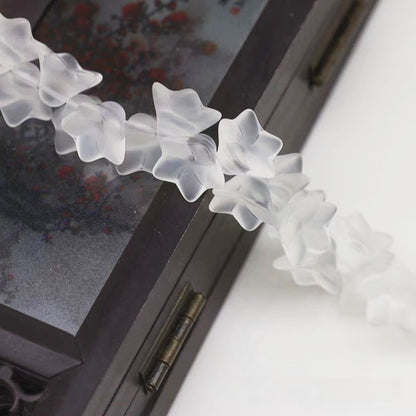Frosted Transparent Trumpet Flower Glass Beads 9*13mm 20pcs