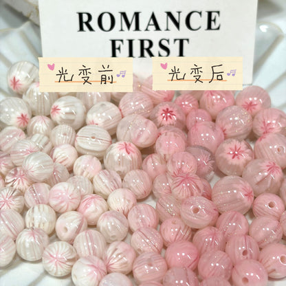 Color Changing Cherry Blossom Resin Round Beads 50pcs 6
