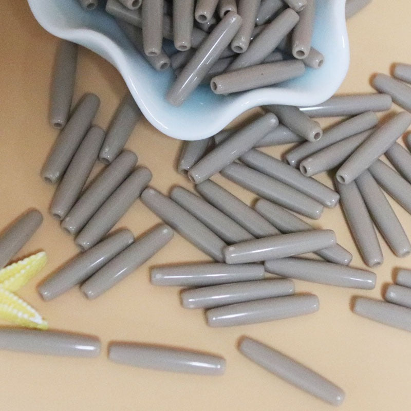 Black Cylinder Acrylic Tube Beads 5mm 25mm 1130pcs 3