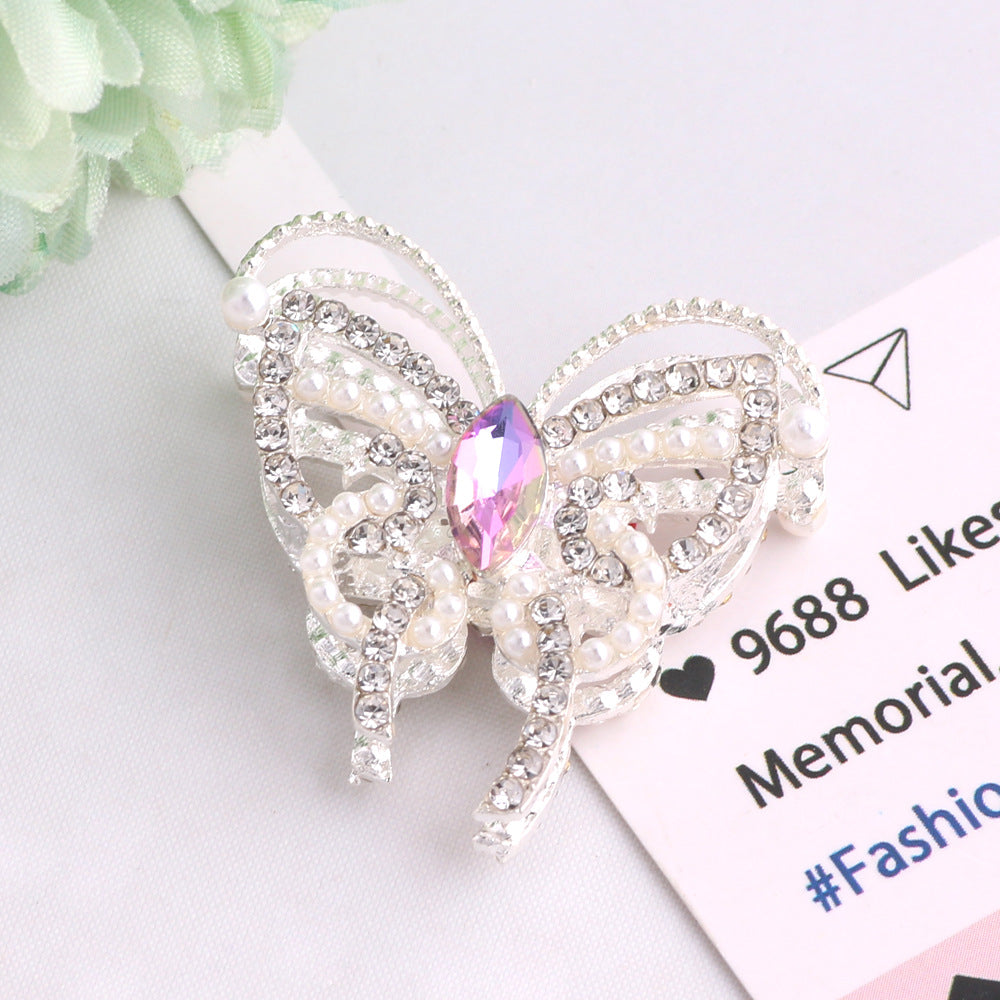Alloy Butterfly Rhinestone Beads 31x30x11mm 3pcs 10