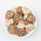 3D Heart Shaped  Bookshelf Silicone Focal Beads 20Pcs  2