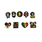 Silicone Focal Beads Negro Series Bold Cultural Symbols Red Green 20pcs 4