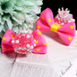 Fancy Heart Bow Acrylic Beads with Rhinestones 23mm 3pcs 12