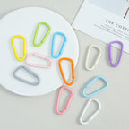 Metal D Shaped Spring Trigger Key Rings 46mm Colorful Painted 20pcs 4