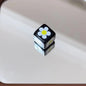 Tiny Flower Square Acrylic Beads 14mm Diagonal Hole 10pcs 2