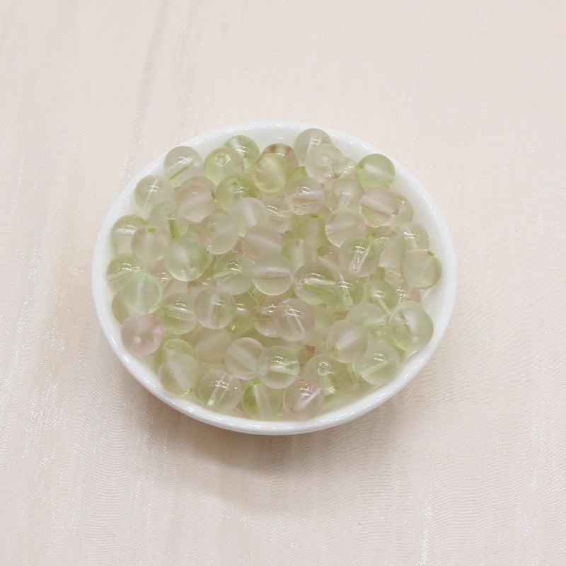 Frosted Glass Beads 8mm Soft Translucent Pastel Colors 50pcs 15