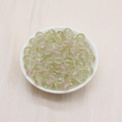 Frosted Glass Beads 8mm Soft Translucent Pastel Colors 50pcs 15