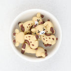 3D Multicolor Cute Giraffe Silicone Focal Beads 20Pcs 3