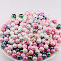 Plating Round Acrylic Beads 16mm UV Barbie Letter Printed 20pcs 4