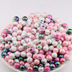Plating Round Acrylic Beads 16mm UV Barbie Letter Printed 20pcs 4