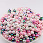 Plating Round Acrylic Beads 16mm UV Barbie Letter Printed 20pcs 4