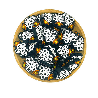Silicone Focal Beads Halloween Cowboy Ghost Design 20pcs 2