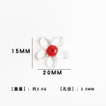 Transparent Colorful Flower Shaped Glass Beads 15x20mm 10pcs 6