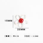 Transparent Colorful Flower Shaped Glass Beads 15x20mm 10pcs 6