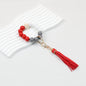 Tassel Wooden Beaded Keychain with PU Leather Tassel 23x10cm
