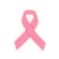 Silicone Focal Beads Pink Ribbon Outlined in White 20pcs