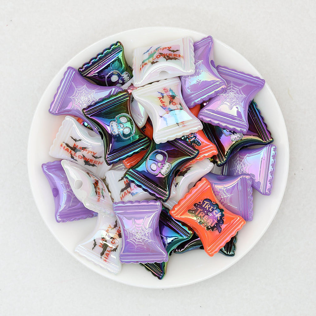 Halloween Candy Bag Acrylic Beads 25mm 50pcs - mixed