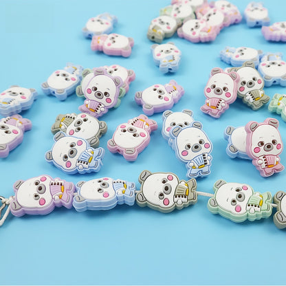 Silicone Focal Beads Panda Accordion Holding Instrument 20pcs 4