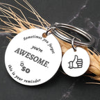 Inspirational Stainless Steel Keychain You Are Awesome Message Thumbs Up Charm 4