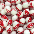 15mm Silicone Beads Red Ghost Face Print 50pcs