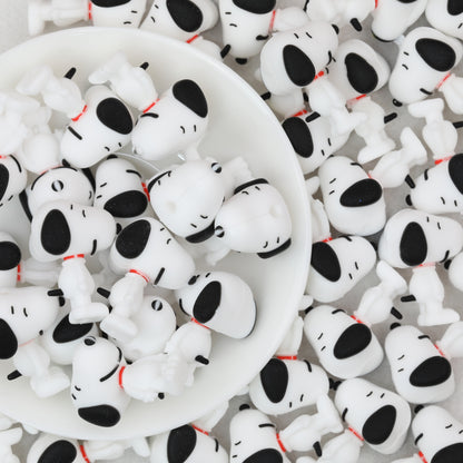 3D Character Shaped Silicone Focal Beads Snoopy Design 20pcs