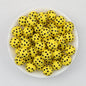 15mm Colorful Polka Dot Print Round Silicone Beads  50pcs - Dotted