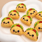 Silicone 3D Taco Focal Beads Camel Color 20pcs 2