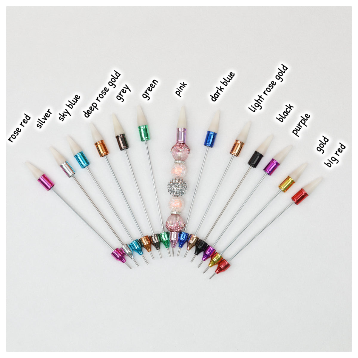 Beadable Double Head Point Drill Nail Tool Metal Handle 12.2cm