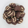 3D Coffee Bean and Heart Silicone Focal Beads Brown Cream 20pcs