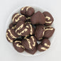 3D Coffee Bean and Heart Silicone Focal Beads Brown Cream 20pcs