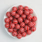 Striped 15mm Priented Round Silicone Beads Balloon Design 50pcs 10