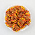 3D Turkey Silicone Focal Beads Wholesale, Thanksgiving Brown Orange Yellow Design
