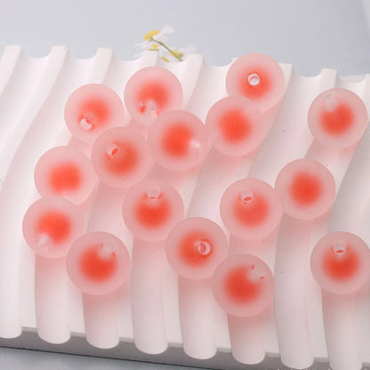 Rubberized Matte Acrylic Beads 16mm Frosted Colorful Core 50pcs 6