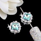 Rhinestone Alloy Star Frame Square Beads 23mm 5pcs 4