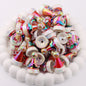 UV Plating Christmas Hat Snowflake Acrylic Beads Red Electroplated 6