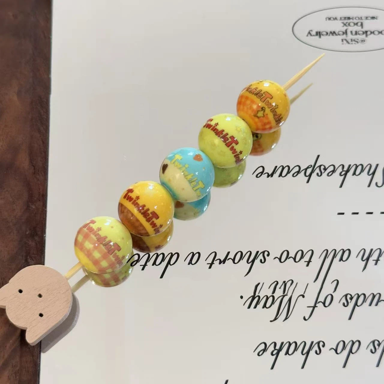 Twinkl Round Acrylic Beads 16mm Colorful Printed 10pcs 2