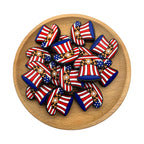 Silicone Focal Beads Independent Day USA Hat Leopard Print Star 20pcs 2