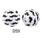 15mm Silicone Beads Rhombus Printed Design 50pcs 24