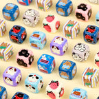 Cartoon Bear Square Acrylic Beads 14mm Colorful Characters 10pcs