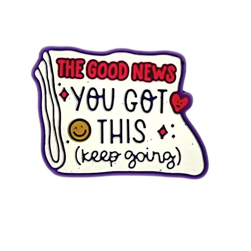 Silicone Focal Beads Keep Going Motivational Text Card Shape 20pcs 2