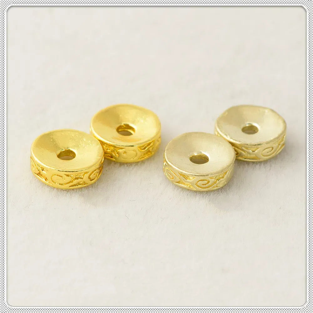 Brass Spacer Beads 6mm 8mm 10mm Auspicious Cloud Pattern 25pcs 2
