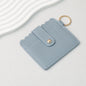 PU Card Holder Keychain Multi Patterned - C8 Gray blue