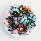 3D Colorful Butterfly Silicone Focal Beads 20Pcs  3